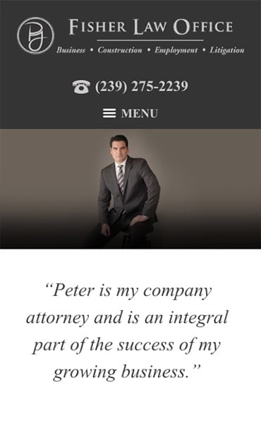 Responsive Mobile Attorney Website for Fisher Law Office