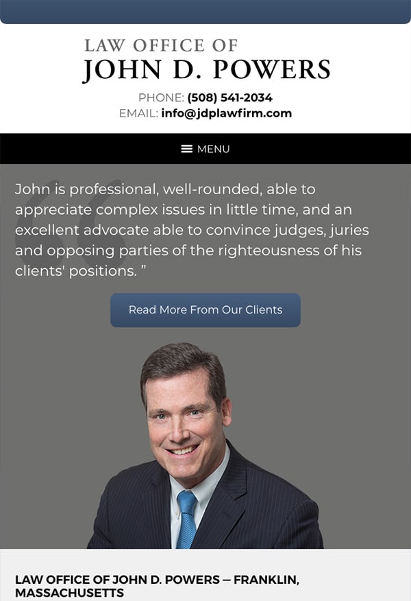Mobile Friendly Law Firm Webiste for Law Office of John D. Powers