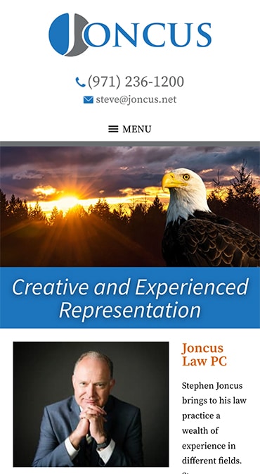 Responsive Mobile Attorney Website for Joncus Law PC