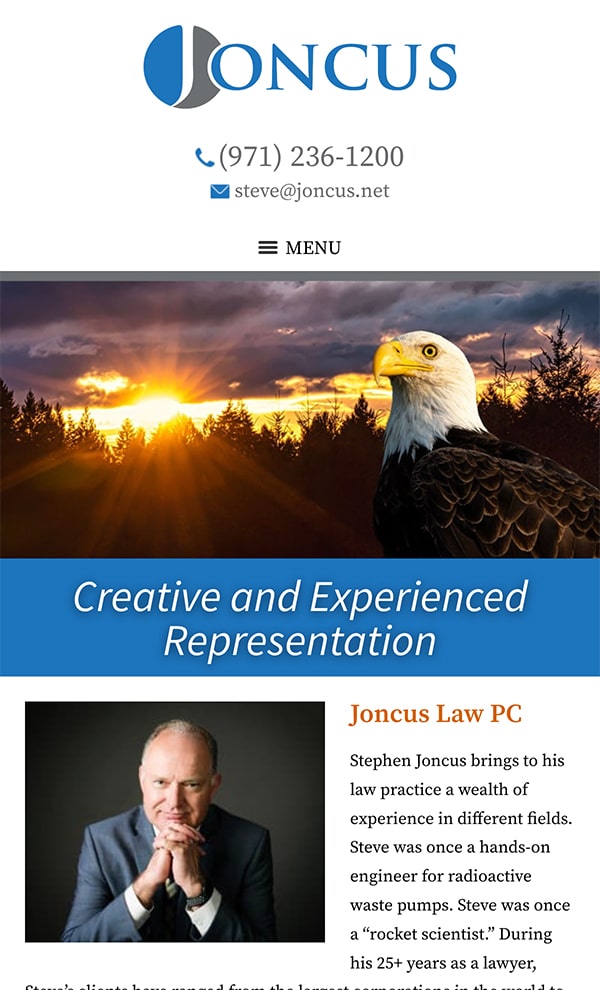 Mobile Friendly Law Firm Webiste for Joncus Law PC