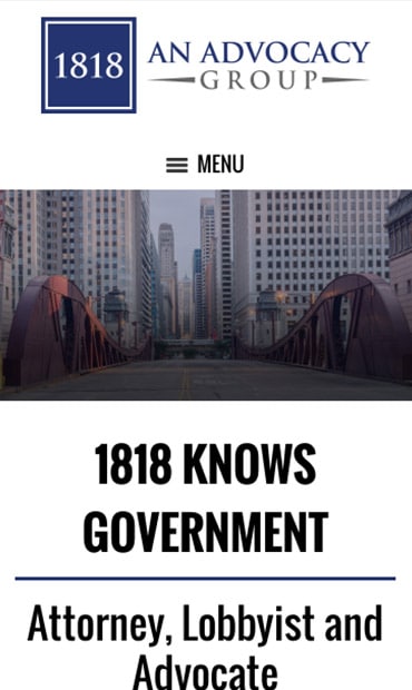 Responsive Mobile Attorney Website for 1818 - An Advocacy Group