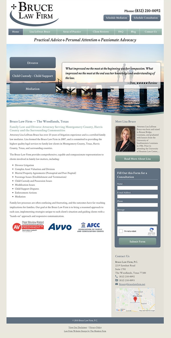 Law Firm Website Design for Bruce Law Firm, P.C.