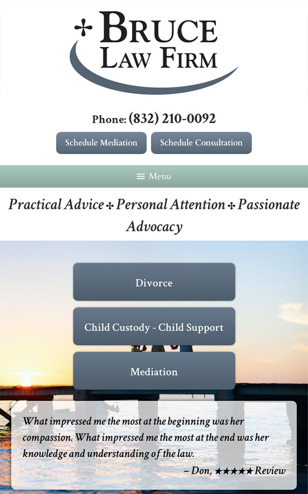Mobile Friendly Law Firm Webiste for Bruce Law Firm, P.C.