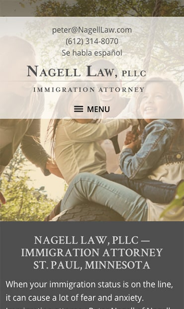 Responsive Mobile Attorney Website for Nagell Law, PLLC