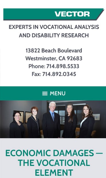 Responsive Mobile Attorney Website for VECTOR, Inc.
