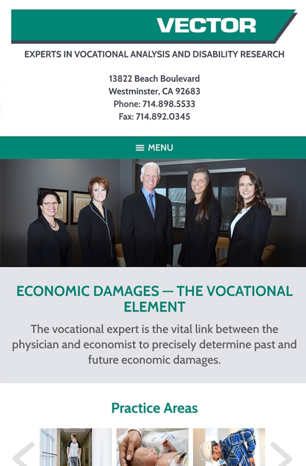 Mobile Friendly Law Firm Webiste for VECTOR, Inc.