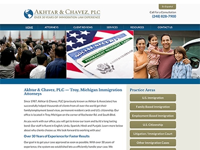 Law Firm Website design for Akhtar & Chavez, PLC