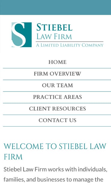 Responsive Mobile Attorney Website for Stiebel Law Firm