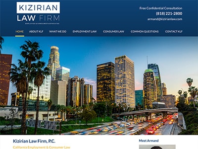 Law Firm Website design for Kizirian Law Firm, P.C.