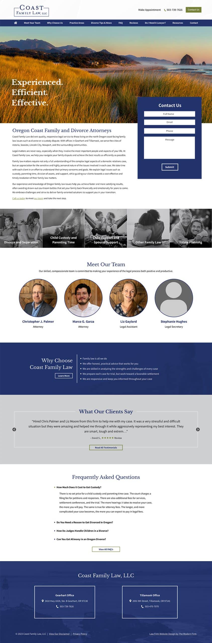Law Firm Website Design for Coast Family Law, LLC