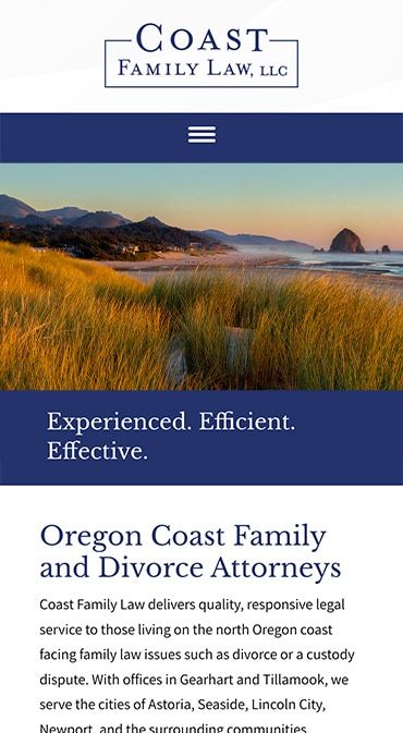 Responsive Mobile Attorney Website for Coast Family Law, LLC