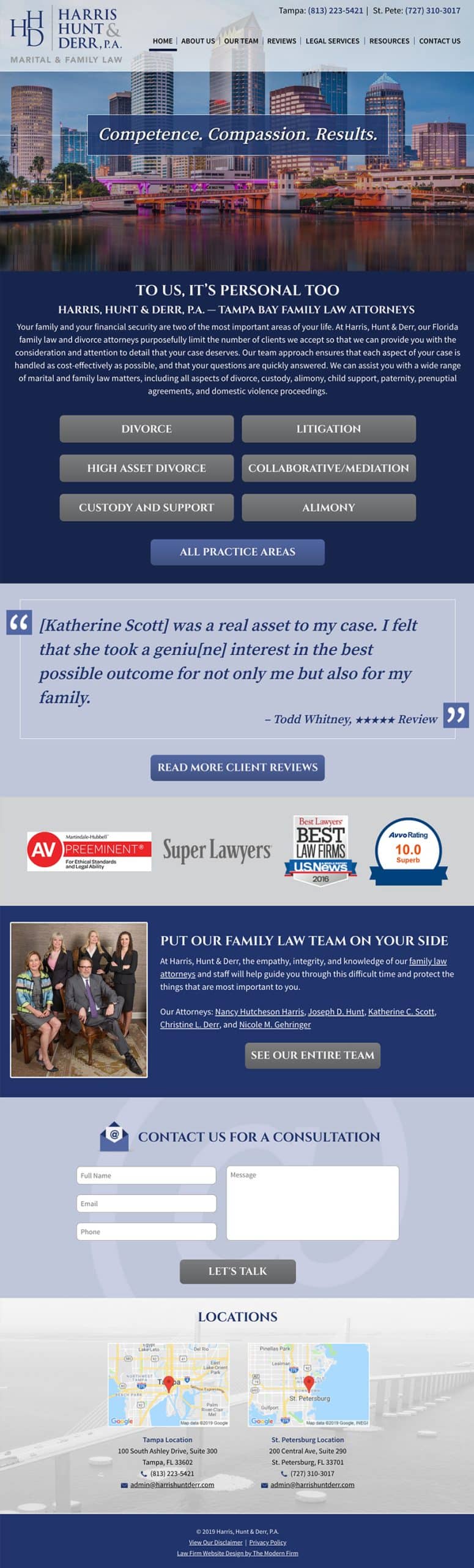 Law Firm Website Design for Harris, Hunt & Derr, P.A.