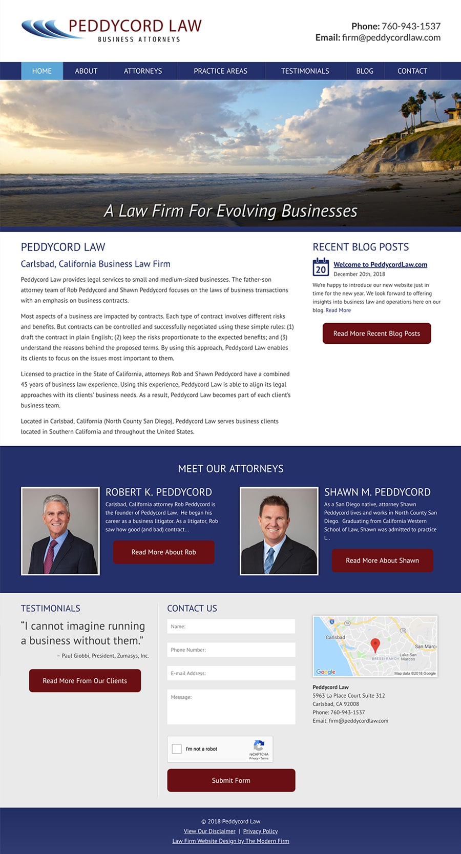 Law Firm Website Design for Peddycord Law