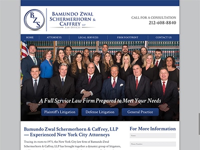 Law Firm Website design for Bamundo Zwal Schermerhorn…