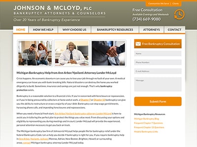 Law Firm Website design for Johnson & McLoyd, PLC