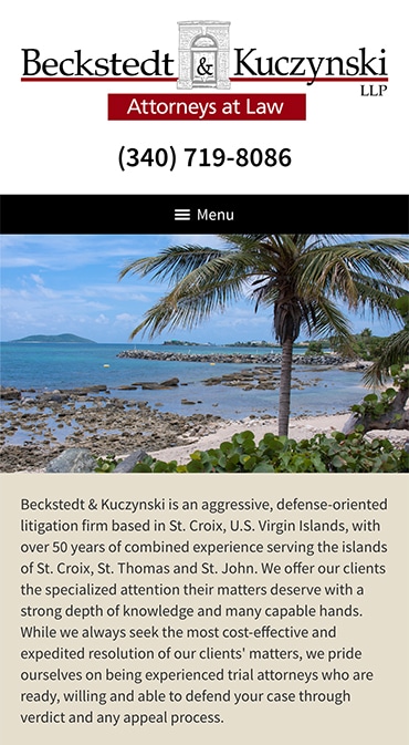 Responsive Mobile Attorney Website for Beckstedt & Kuczynski