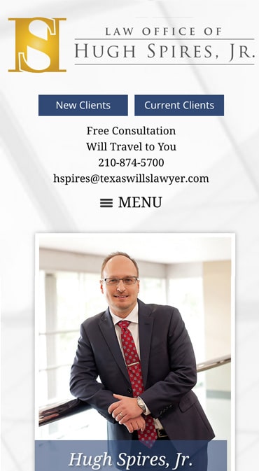 Responsive Mobile Attorney Website for Law Office of Hugh Spires, Jr. PLLC