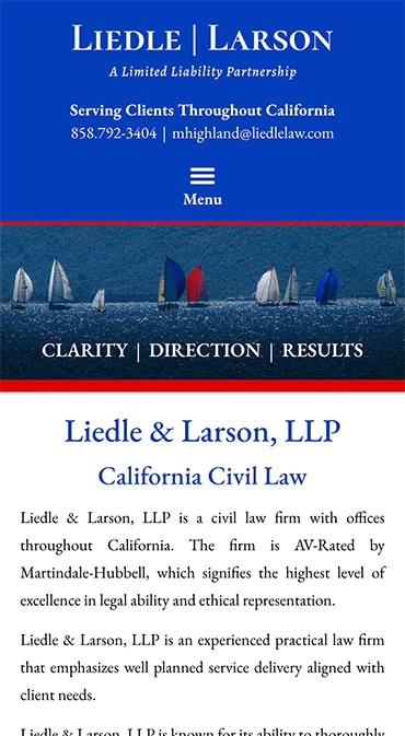 Responsive Mobile Attorney Website for Liedle & Larson, LLP