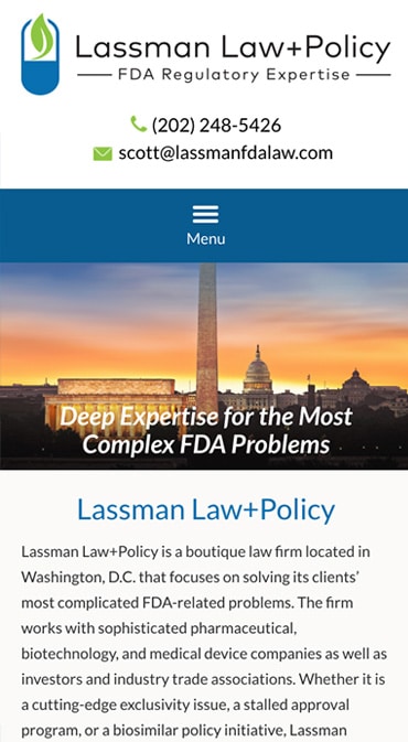 Responsive Mobile Attorney Website for Lassman Law+Policy