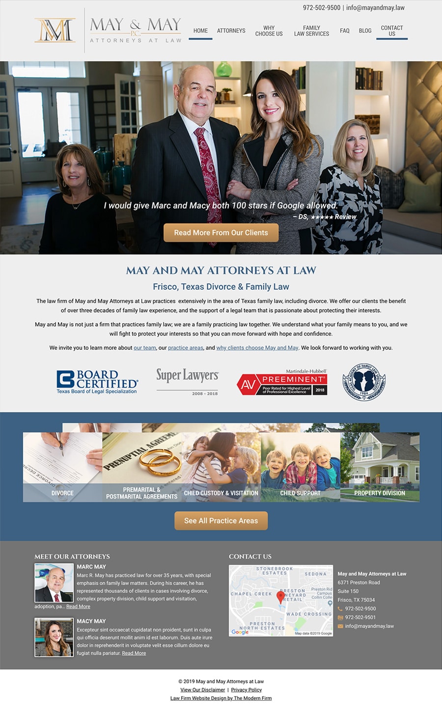 Law Firm Website for May and May Attorneys at Law