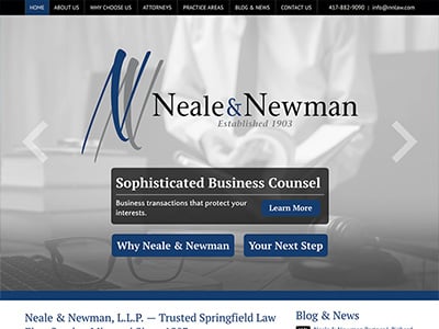 Law Firm Website design for Neale & Newman, L.L.P.