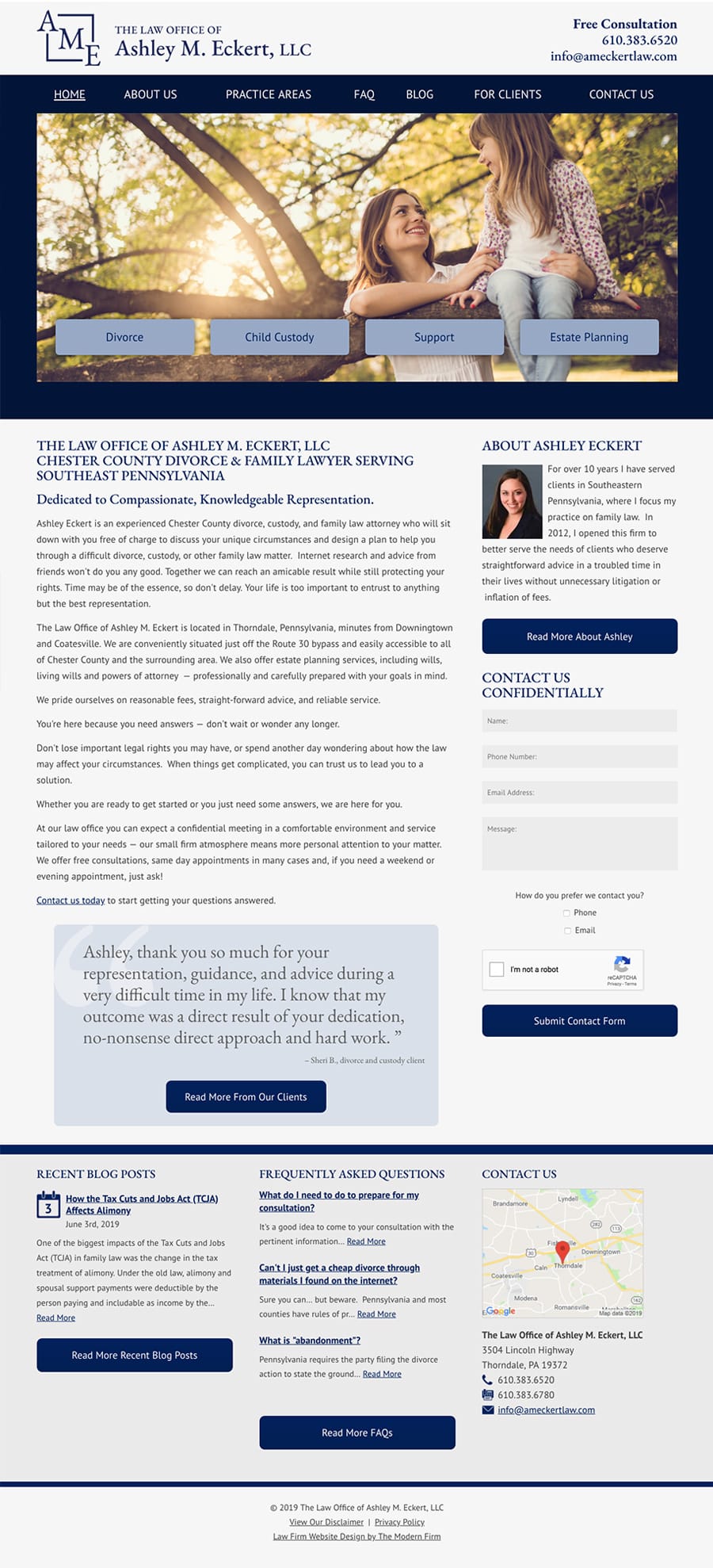 Law Firm Website Design for The Law Office of Ashley M. Eckert, LLC