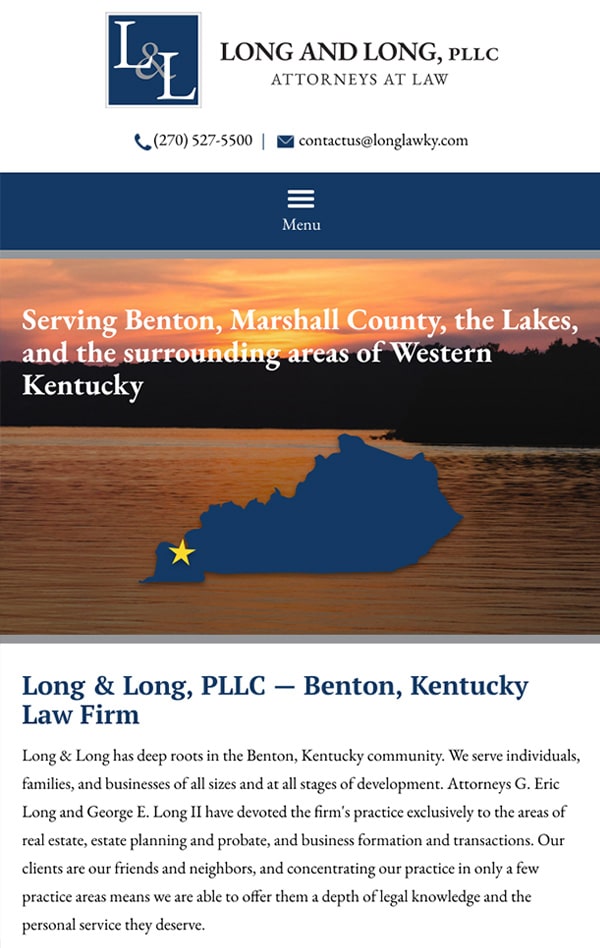 Mobile Friendly Law Firm Webiste for Long & Long PLLC