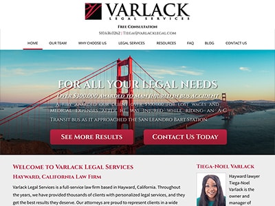 Law Firm Website design for Varlack Legal Services