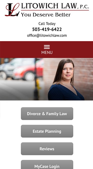Responsive Mobile Attorney Website for Litowich Law PC