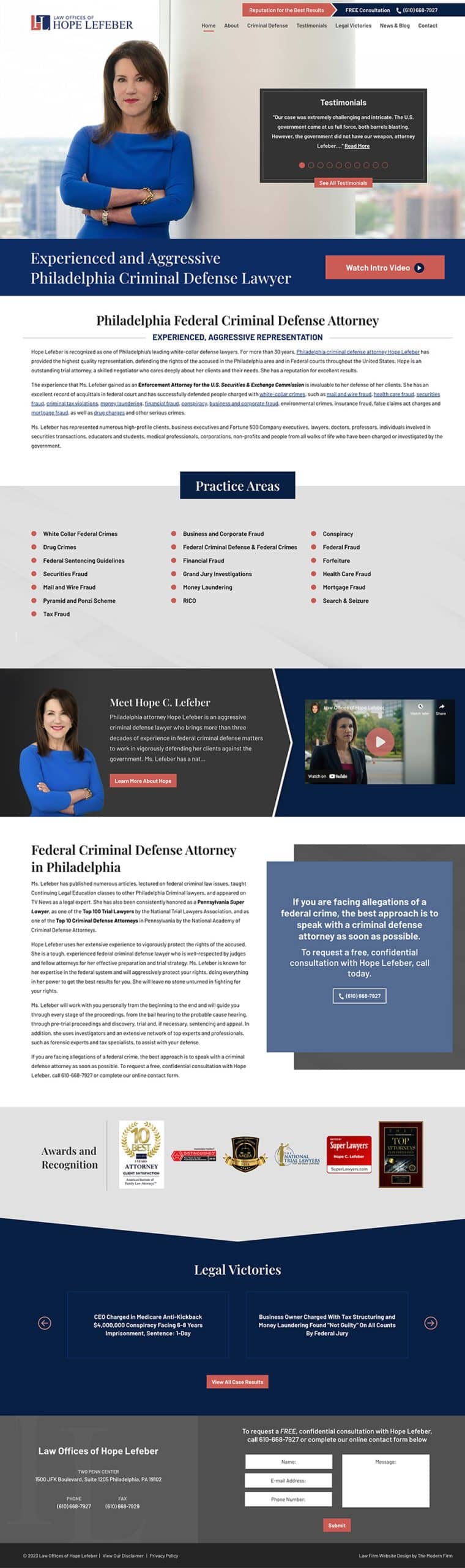 Law Firm Website Design for Law Offices of Hope Lefeber