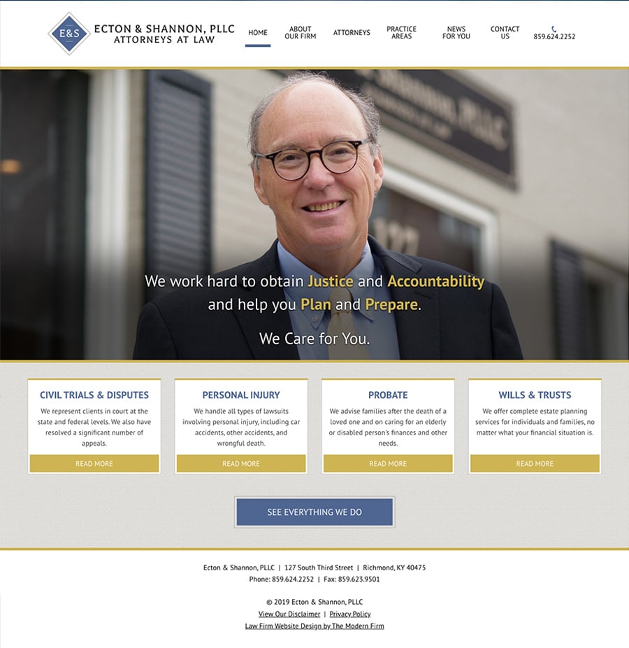 Law Firm Website for Ecton & Shannon, PLLC