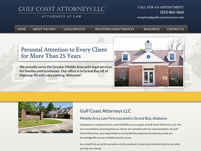 Law Firm Website design for Gulf Coast Attorneys LLC