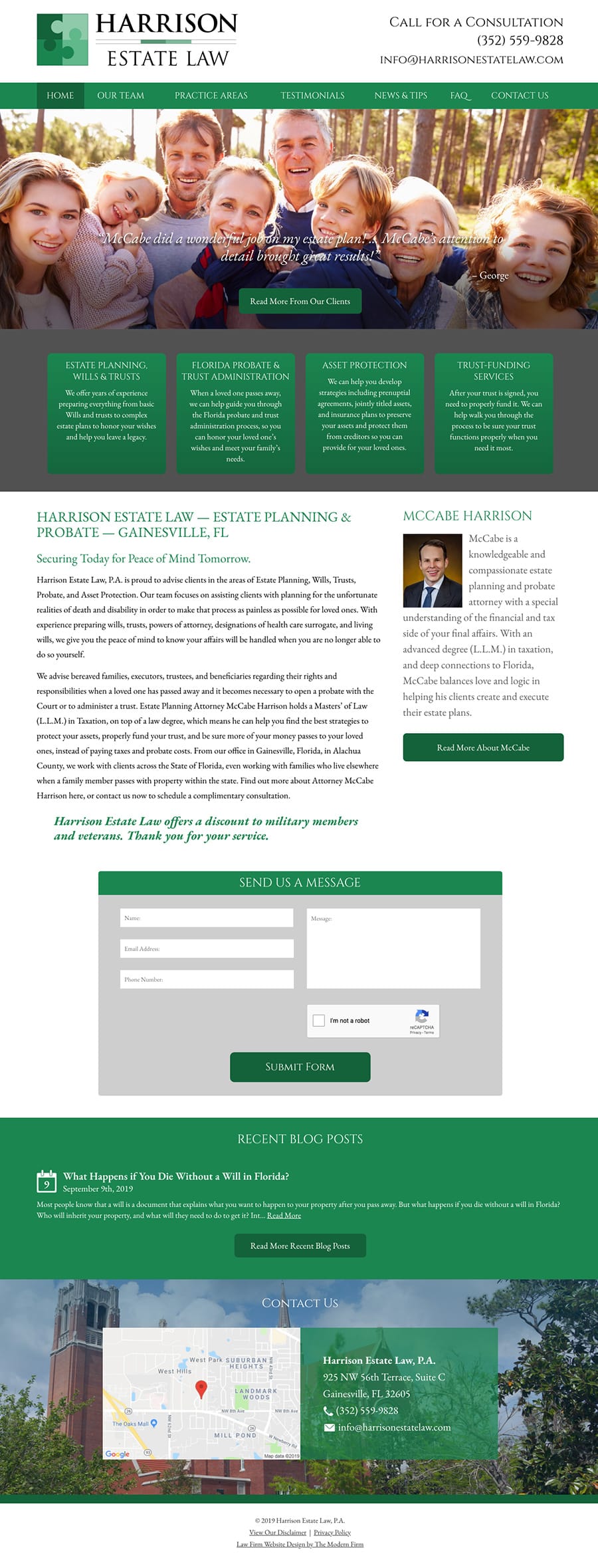 Law Firm Website Design for Harrison Estate Law, P.A.