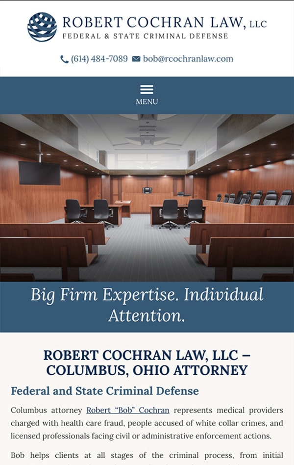 Mobile Friendly Law Firm Webiste for Robert Cochran Law, LLC