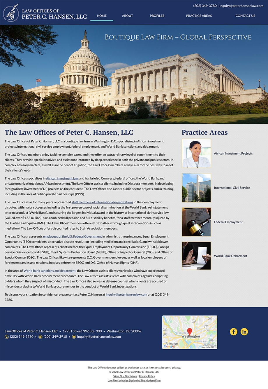 Law Firm Website Design for Law Offices of Peter C. Hansen, LLC