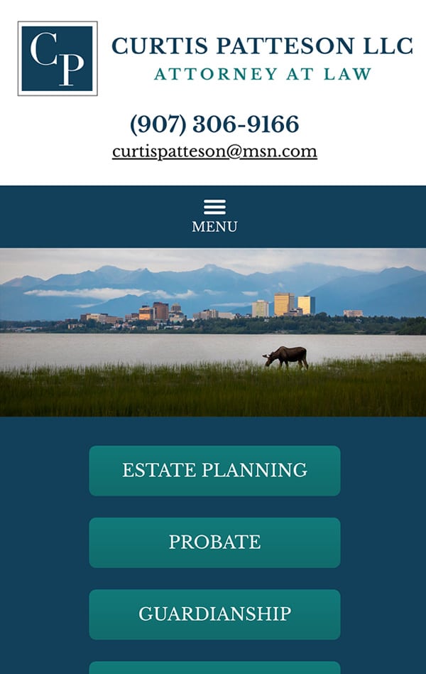 Mobile Friendly Law Firm Webiste for Law Office of Curtis W. Patteson, LLC