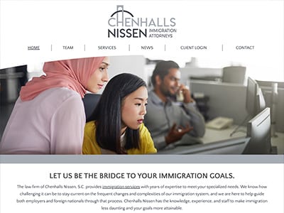 Law Firm Website design for Chenhalls Nissen, S.C.
