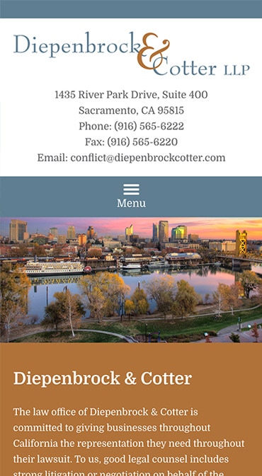 Responsive Mobile Attorney Website for Diepenbrock & Cotter LLP