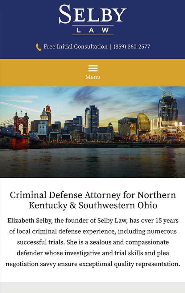 Mobile Friendly Law Firm Webiste for The Law Office of Elizabeth Selby, PLLC