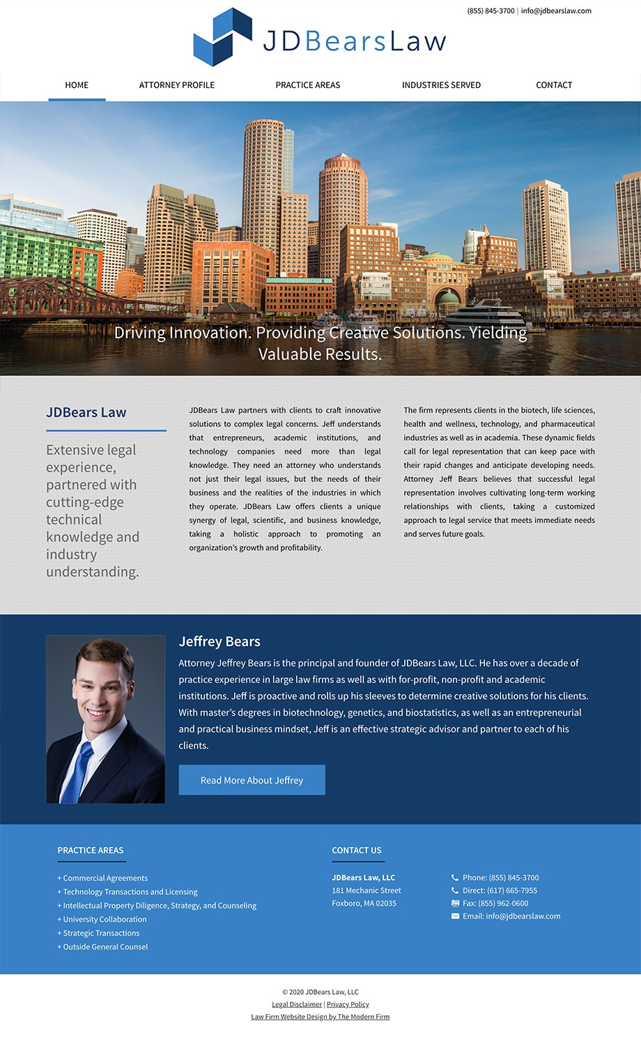 Law Firm Website for JDBears Law, LLC