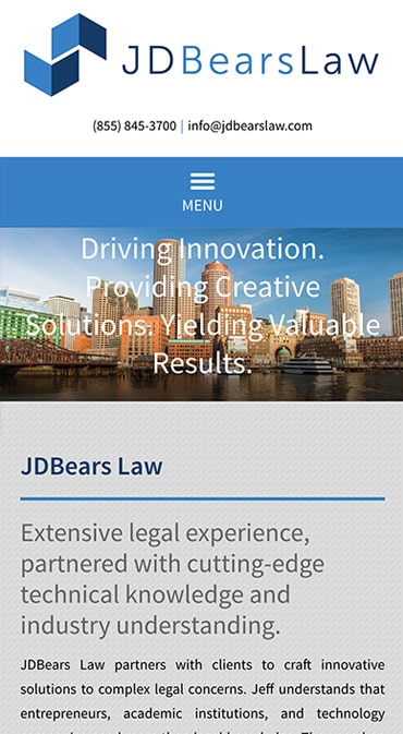 Responsive Mobile Attorney Website for JDBears Law, LLC