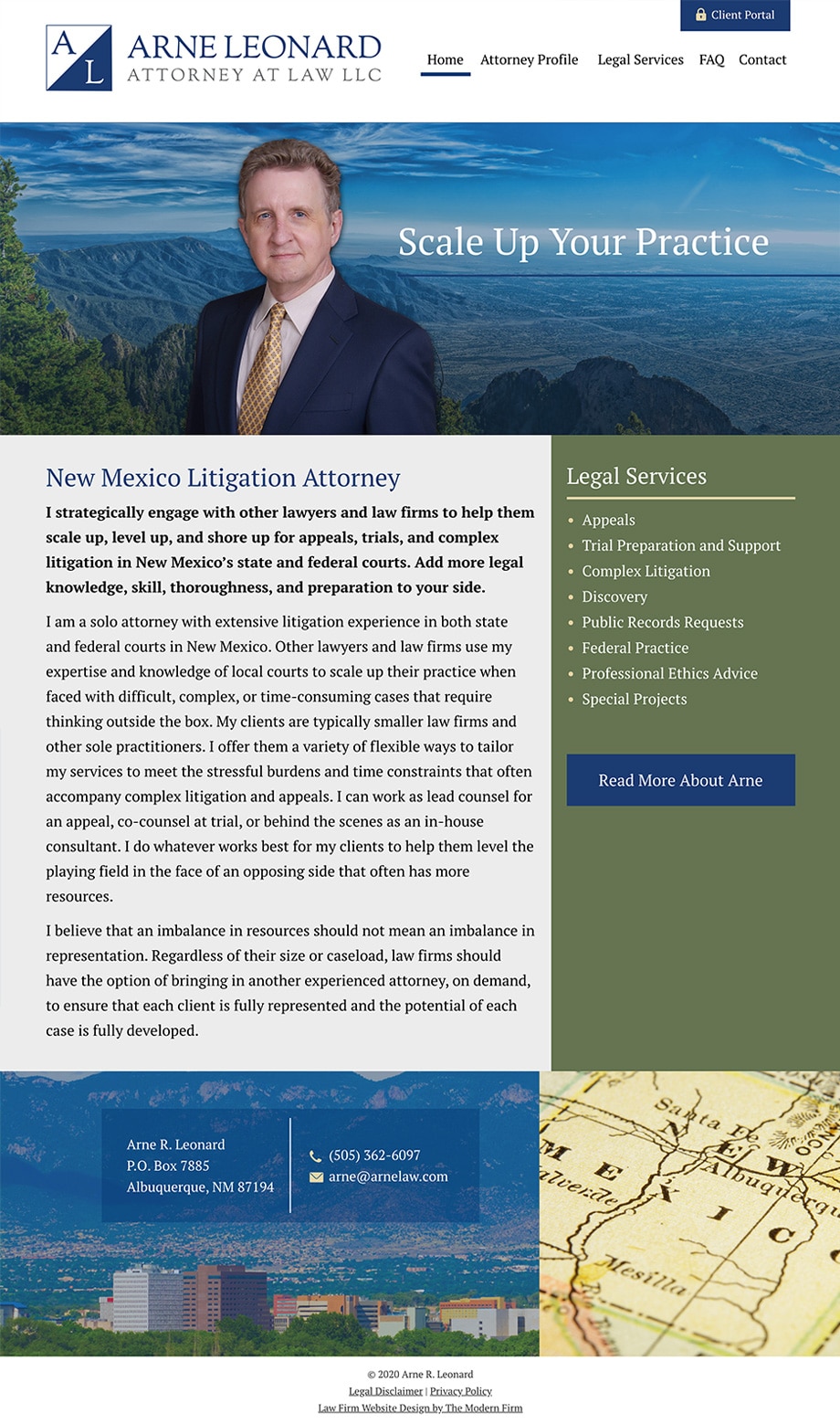 Law Firm Website Design for Arne R. Leonard