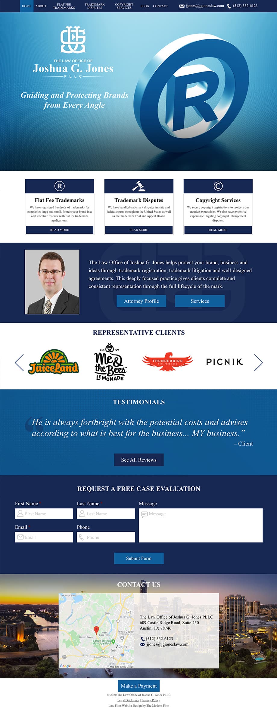 Law Firm Website for The Law Office of Joshua G. Jones PLLC