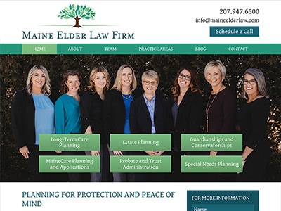 Law Firm Website design for Maine Elder Law Firm LLC