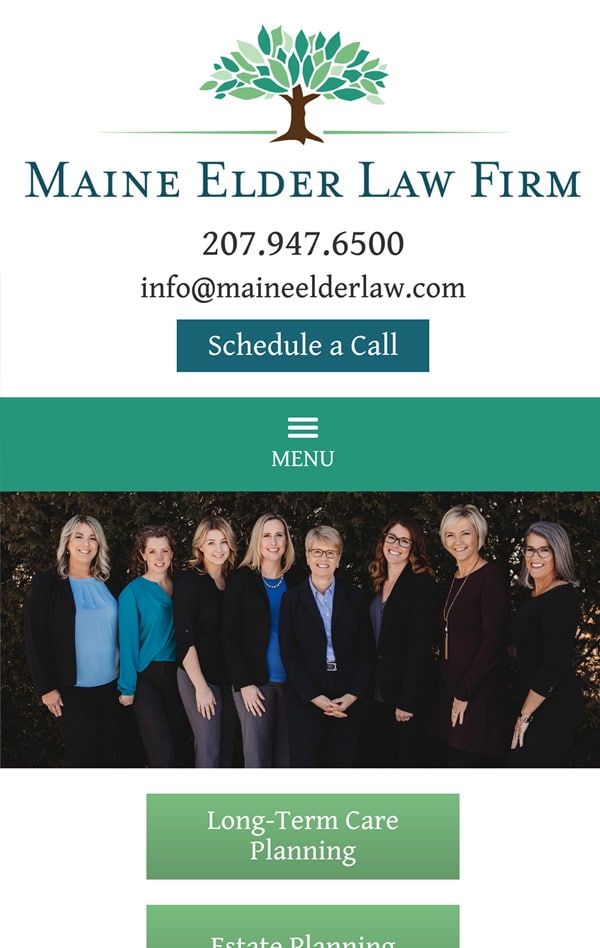 Mobile Friendly Law Firm Webiste for Maine Elder Law Firm LLC