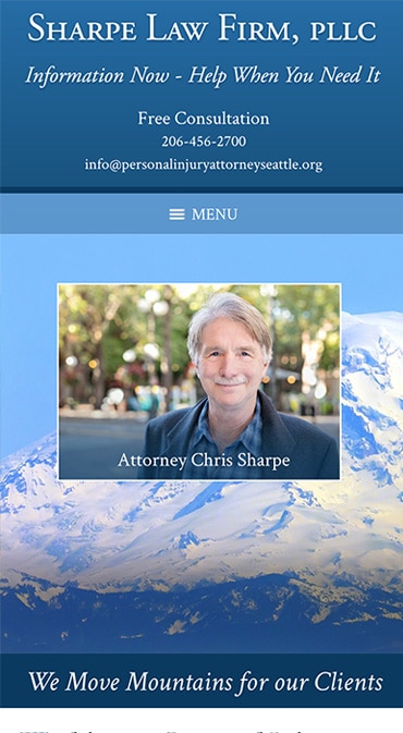 Responsive Mobile Attorney Website for Sharpe Law Firm, PLLC