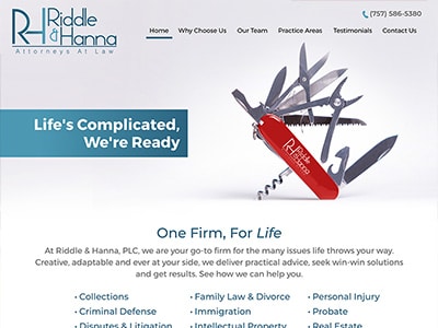 Law Firm Website design for Riddle & Hanna, PLC