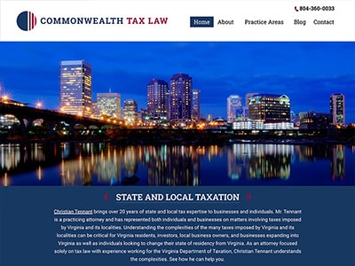 Law Firm Website design for Commonwealth Tax, LLC