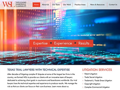 Law Firm Website design for Williams Simons & Landis…