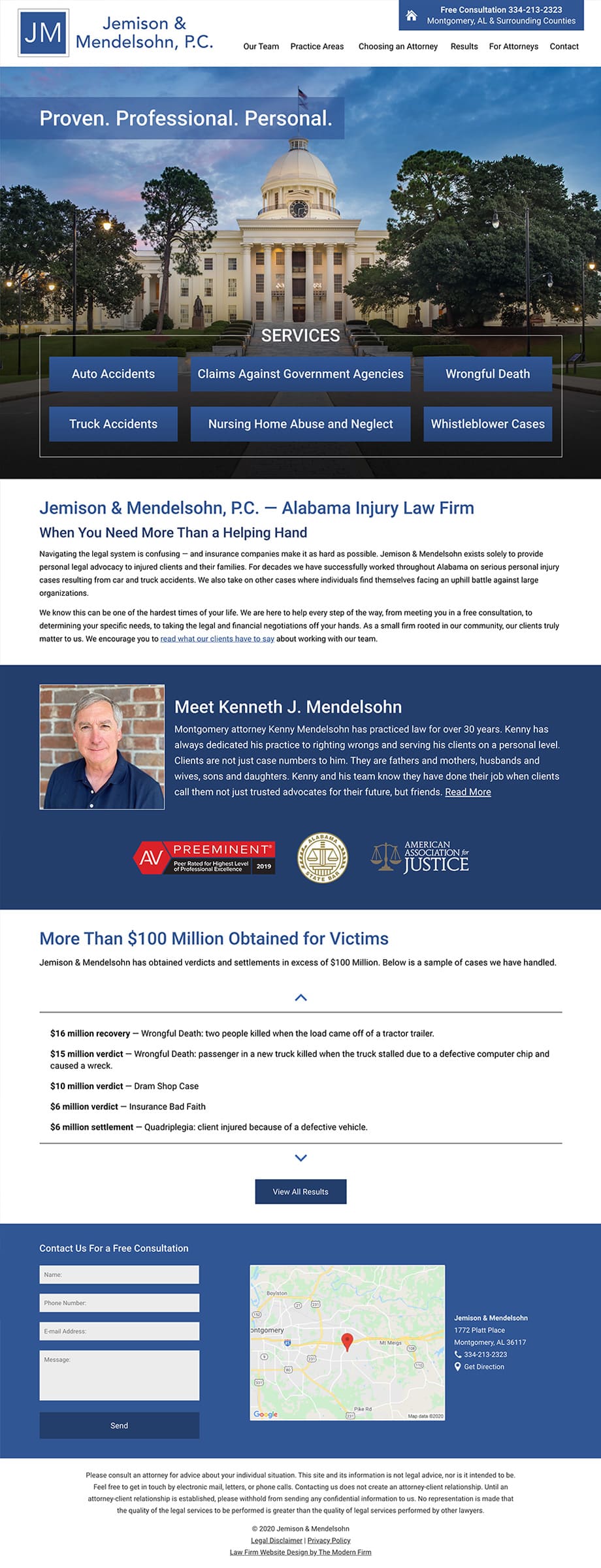Law Firm Website for Jemison & Mendelsohn